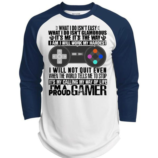 I'm A Proud Gamer T Shirt, I Love Gaming T Shirt, Awesome T-Shirts  (Polyester Game Baseball Jersey)
