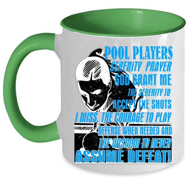 Serenity Prayer Coffee Mug, Pool Players Accent Mug