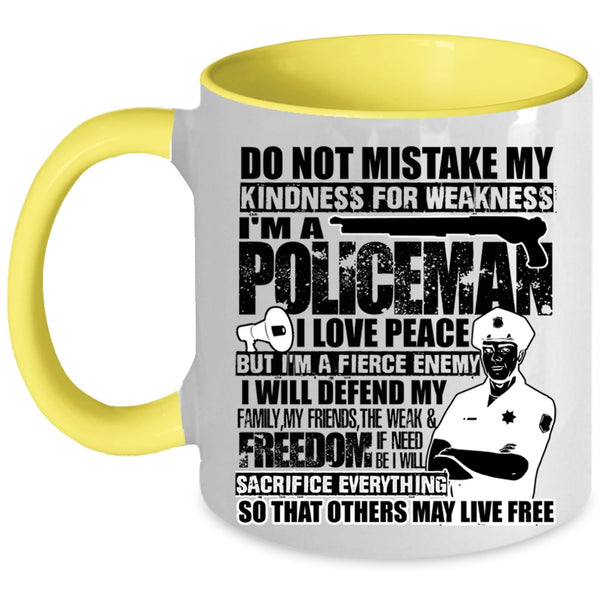 I Will Defend My Family My Friends Coffee Mug, I'm A Policeman Accent Mug