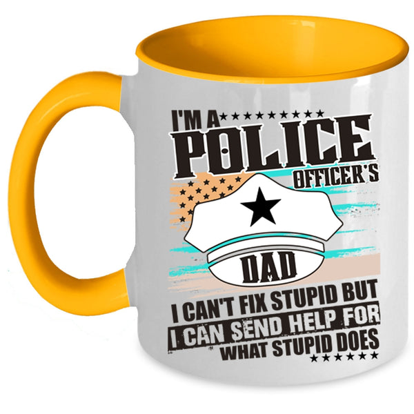 Awesome Police Officer's Dad Coffee Mug, I'm A Police Officer's Dad Accent Mug
