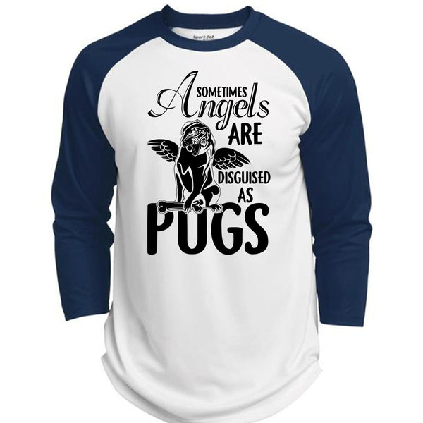 Sometimes Angels Are Disguised As Pugs T Shirt, I Love Dog T Shirt, Awesome T-Shirts  (Polyester Game Baseball Jersey)