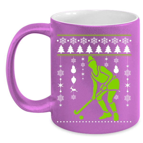 I Love Hockey Coffee Mug, Merry Little Christmas Coffee Cup