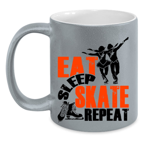Cool Teacher Coffee Mug, Eat Sleep Skate Repeat Accent Mug