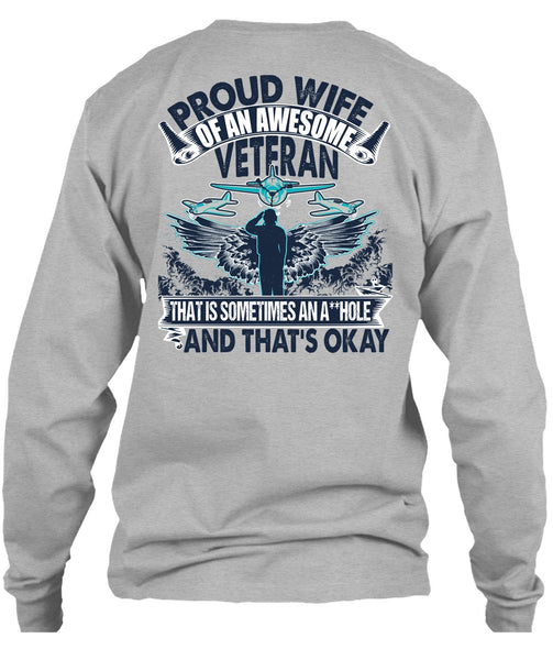 Proud Wife Of An Awesome Veteran T Shirt, I Love Veteran T Shirt