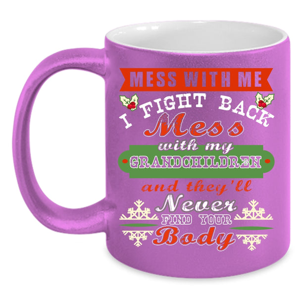 Don't Mess With My Grandchildren Coffee Mug, Cute Christmas Coffee Cup