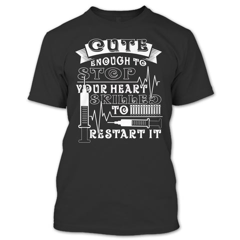 A black t-shirt with the shopify logo