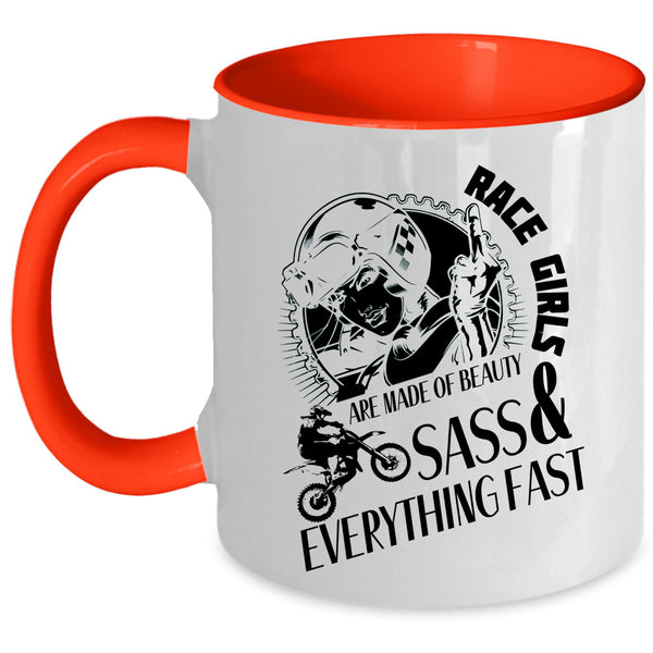 Cool Girls Coffee Mug, Race Girls Are Made Beauty Accent Mug