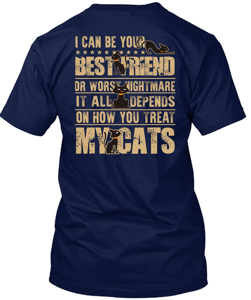 You Treat My Cats T Shirt, I Can Be Your Best Friend T Shirt
