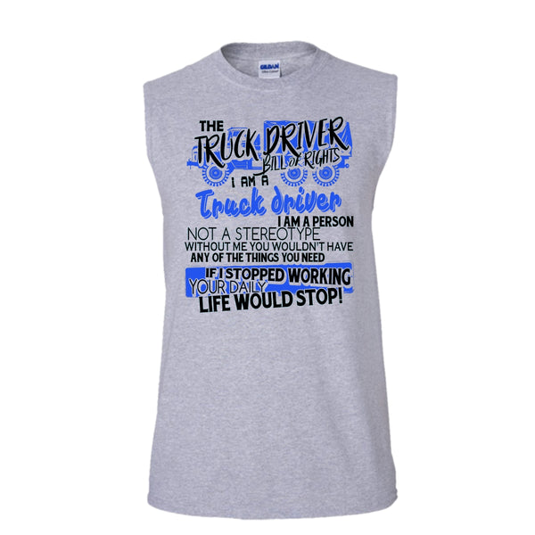 The Truck Driver T Shirt, Gift For Trucker Tank Top (Men's Cotton Sleeveless)