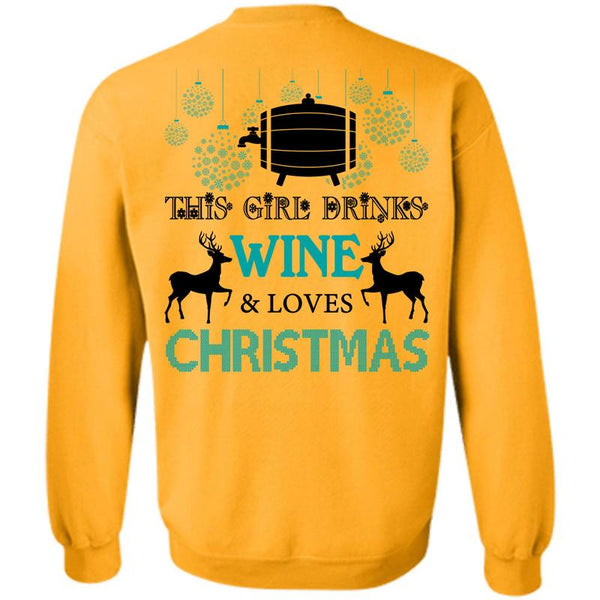 This Girl Loves Christmas T Shirt, This Girl Drinks Wine Sweatshirt