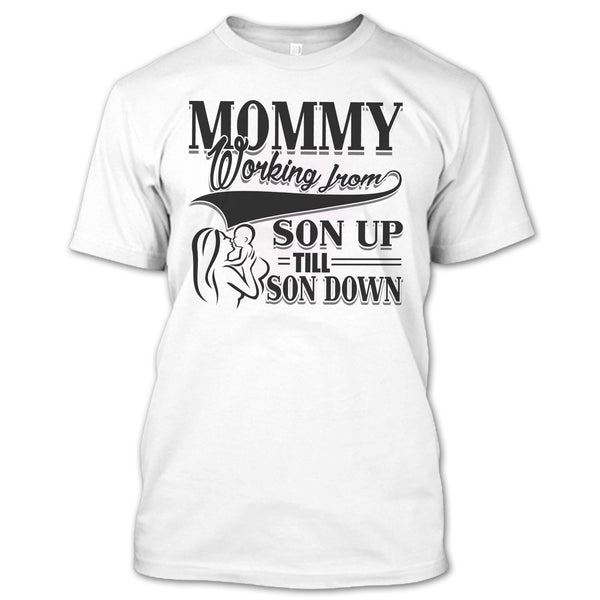 A black t-shirt with the shopify logo