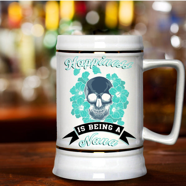 Awesome Nana Beer Stein 22oz, Happiness Is Being A Nana Beer Mug