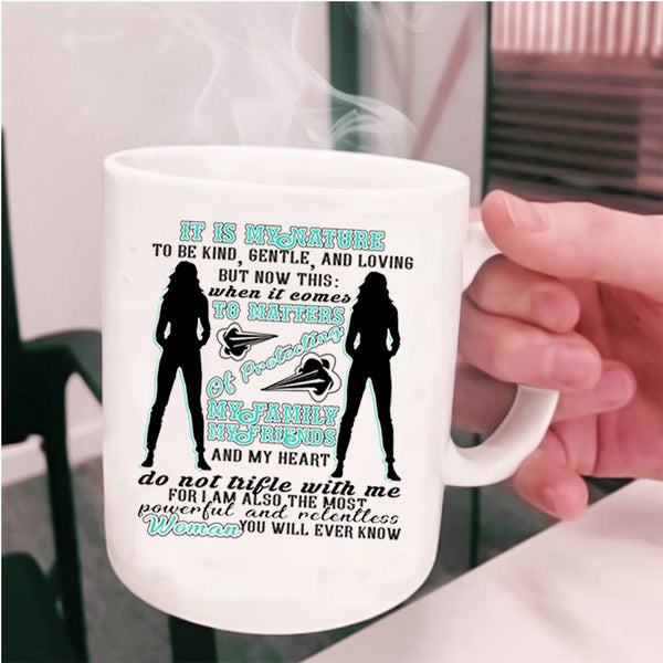 Cool Woman Coffee Mug, My Family My Friends And My Heart Cup