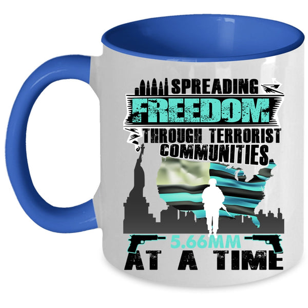 Cool Gift For Americans Coffee Mug, American Flag Accent Mug