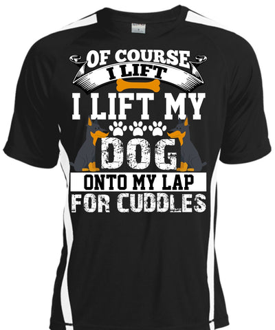 A black t-shirt with the shopify logo