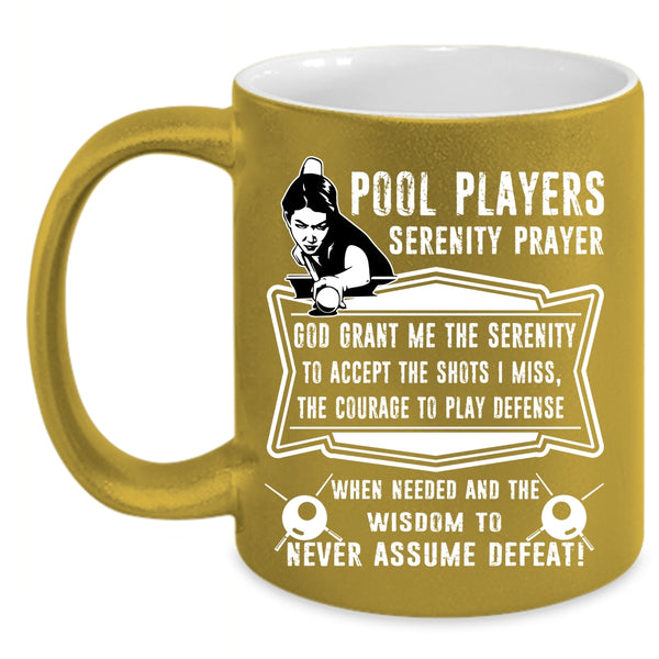 Pool Players Serenity Prayer Coffee Mug, Cool Sport Coffee Cup