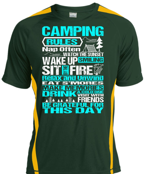 Camping Rules Nap Often T Shirt, Wake Up Smiling T Shirt, Cool Shirt