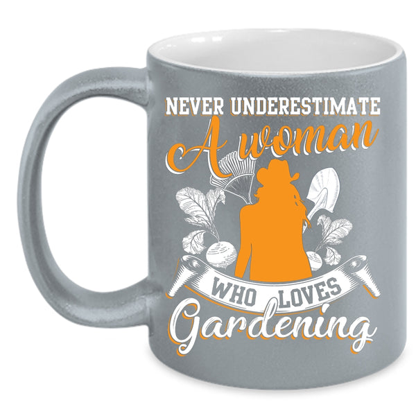 A Woman Loves Gardening Coffee Mug, Cool Woman Coffee Cup