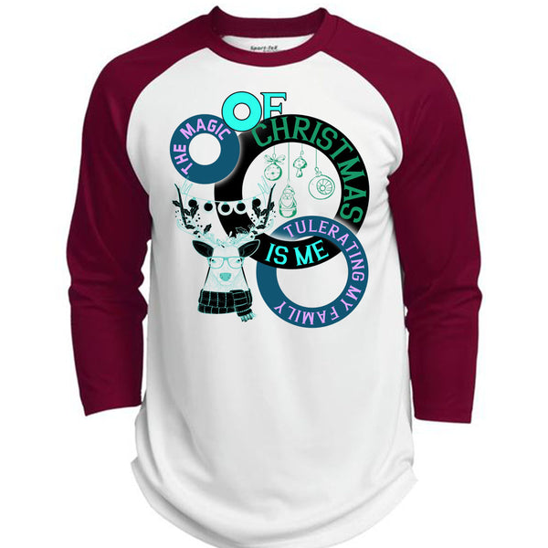 The Magic Of Christmas Is Me Tolerating My Family T Shirt, Winter Holiday T Shirt, Awesome T-Shirts  (Polyester Game Baseball Jersey)