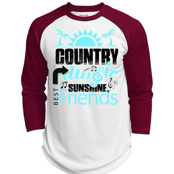 Country Music Sunshine Best Friends T Shirt, I Love Music T Shirt, Awesome T-Shirts  (Polyester Game Baseball Jersey)