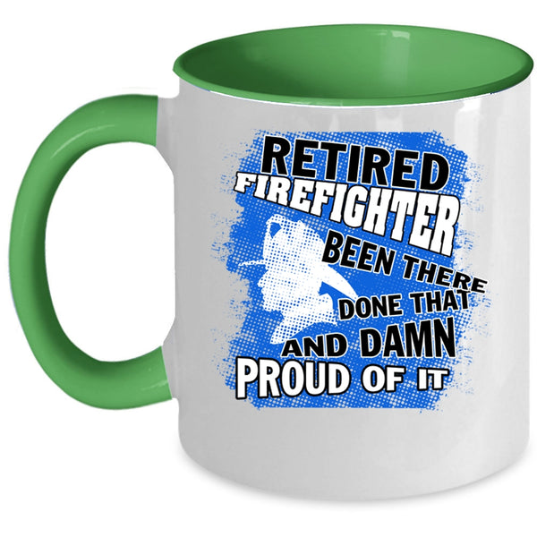 Cool Gift For Grandpa Coffee Mug, Retired Firefighter Accent Mug