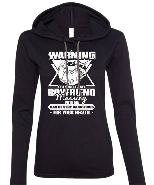 I Belong To My Boyfriend T Shirt, Being A Husband T Shirt (Anvil Ladies Ringspun Hooded)