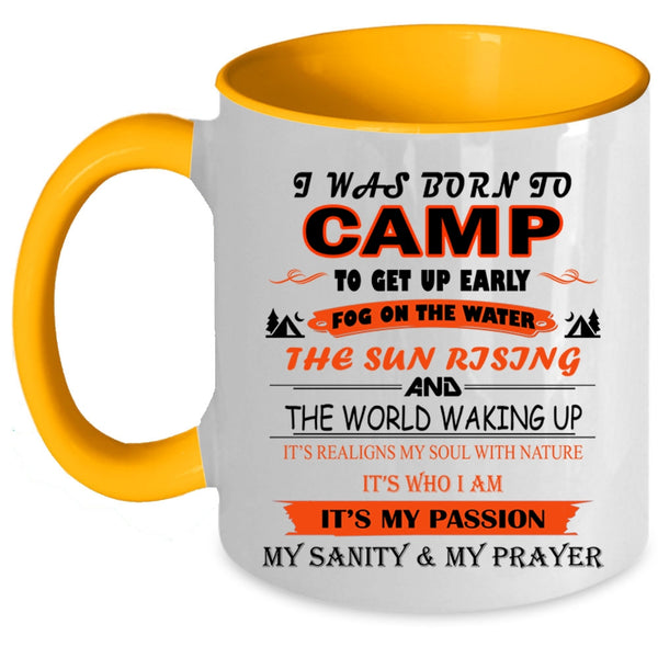 I Love Camping Coffee Mug, I Was Born To Camp Accent Mug
