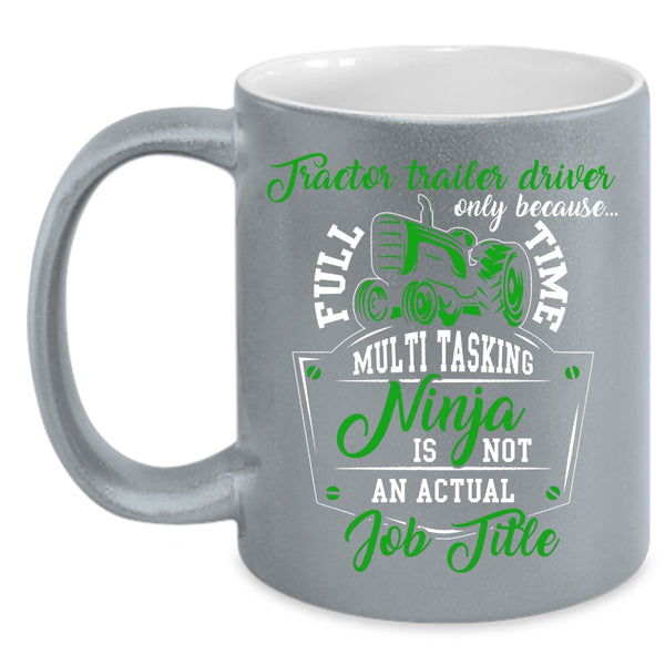 Tractor Trailer Driver Coffee Mug, Cool Job Title Coffee Cup