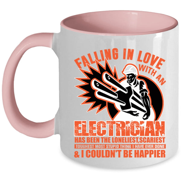I Love My Electrician Coffee Mug, Falling In Love With An Electrician Accent Mug