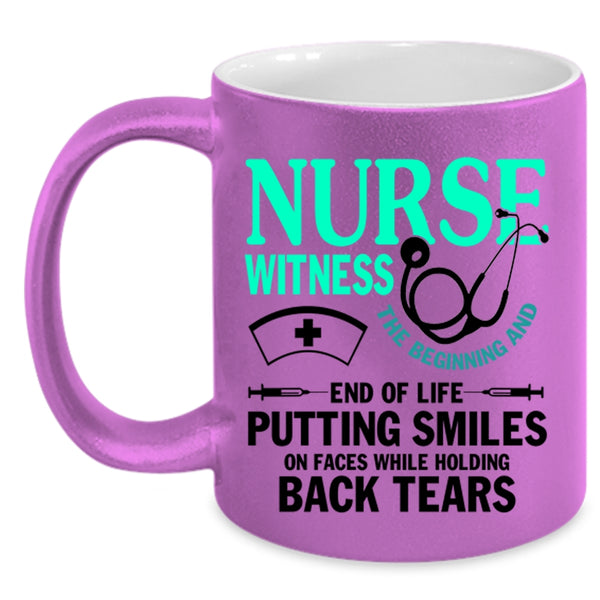 Cute Gift For Nurse Coffee Mug, Nurse Witness Accent Mug