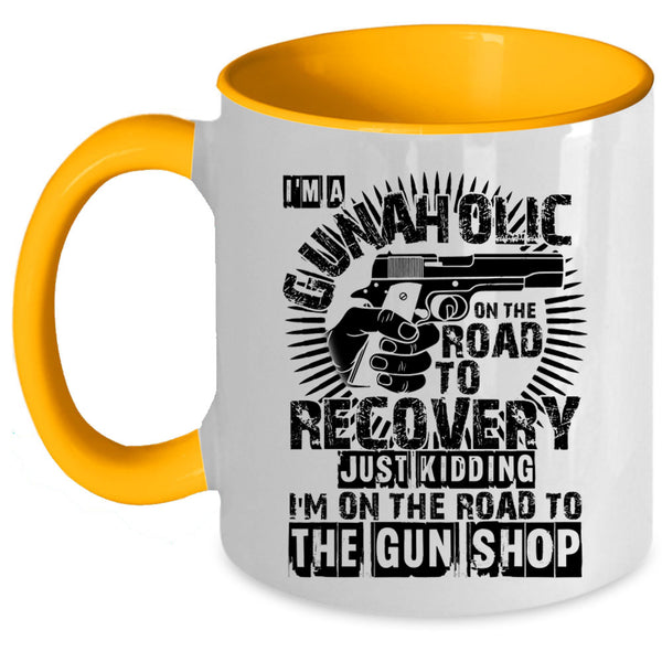 Cool Gift For Gunner Coffee Mug, I'm A Gunaholice Accent Mug