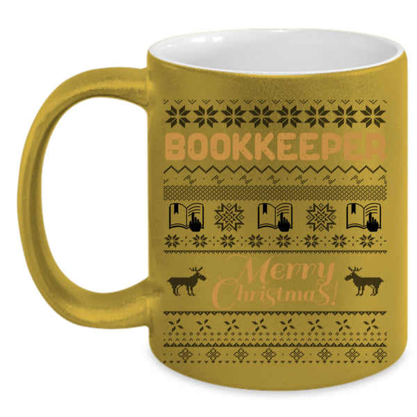 Merry Christmas Coffee Mug, Bookkeeper Accent Mug