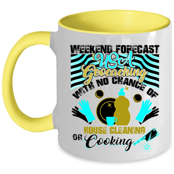 Cool American Flag Coffee Mug, USA Geocaching Accent Mug