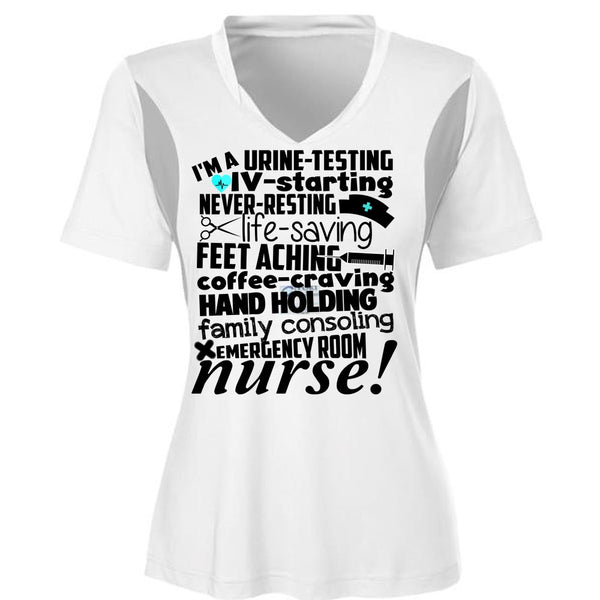 Emergency Room Nurse T Shirt, I Love Nursing T Shirt, Cool Shirt (Ladies LS Heather V-Neck)