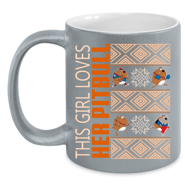 This Girl Loves Her Pitbull Coffee Mug, Cute Pit Bull Lover Coffee Cup