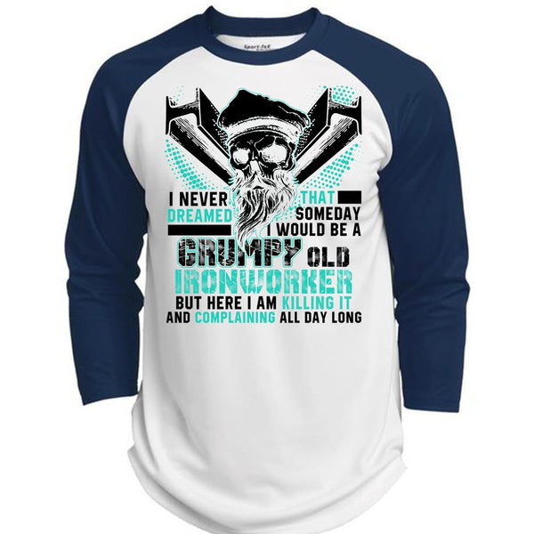 Grumpy Old Ironworker T Shirt, I Love Ironworker T Shirt, Awesome T-Shirts  (Polyester Game Baseball Jersey)