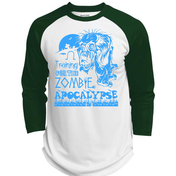 Training For The Zombie Apocalypse T Shirt, Wait For Halloween T Shirt, Awesome T-Shirts  (Polyester Game Baseball Jersey)