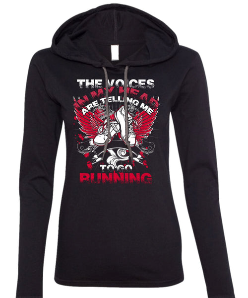 Telling Me To Go Running T Shirt, Being A Runner T Shirt (Anvil Ladies Ringspun Hooded)