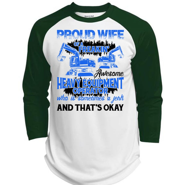 Proud Wife Of A Heavy Equipment Operator T Shirt, I Love Wife T Shirt, Awesome T-Shirts  (Polyester Game Baseball Jersey)