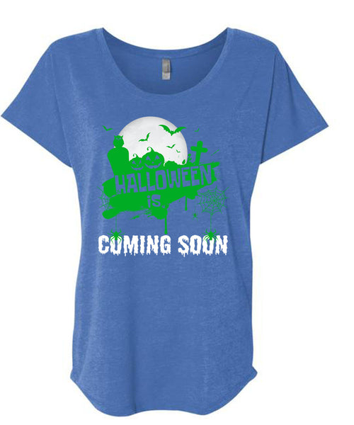 Halloween Is Coming Soon T Shirt, I Love You Pumpkin T Shirt, Cool Shirt (Ladies' Triblend Dolman Sleeve)