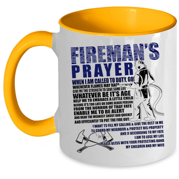 Cool Gift For Fireman Coffee Mug, Fireman's Prayer Accent Mug