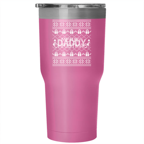 Merry Christmas Tumbler 30 oz Stainless Steel, Cute Daddy Travel Mug