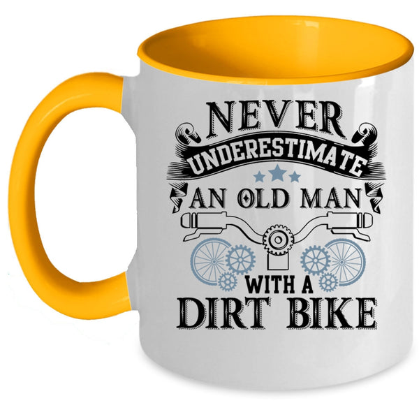 Cool Grandpa Coffee Mug, An Old Man With A Dirt Bike Accent Mug