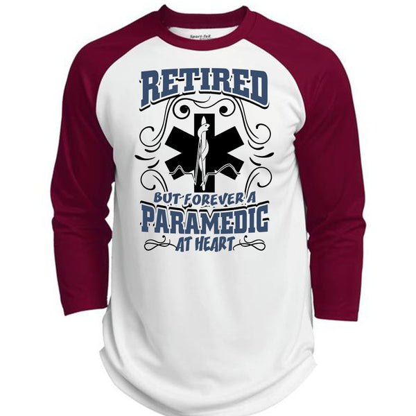 Retired But Forever A Paramedic At Heart T Shirt, I Love Paramedic T Shirt, Awesome T-Shirts  (Polyester Game Baseball Jersey)
