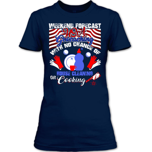 Weekend Forecast USA Geocaching T Shirt, Coolest Geocaching T Shirt