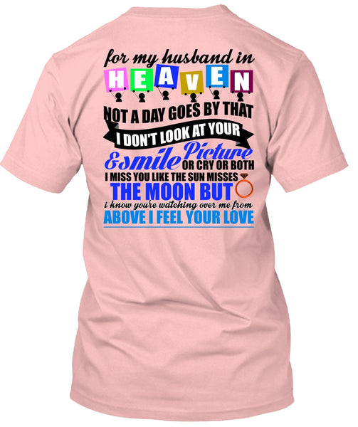 For My Husband In Heaven T Shirt, I Love Husband T Shirt