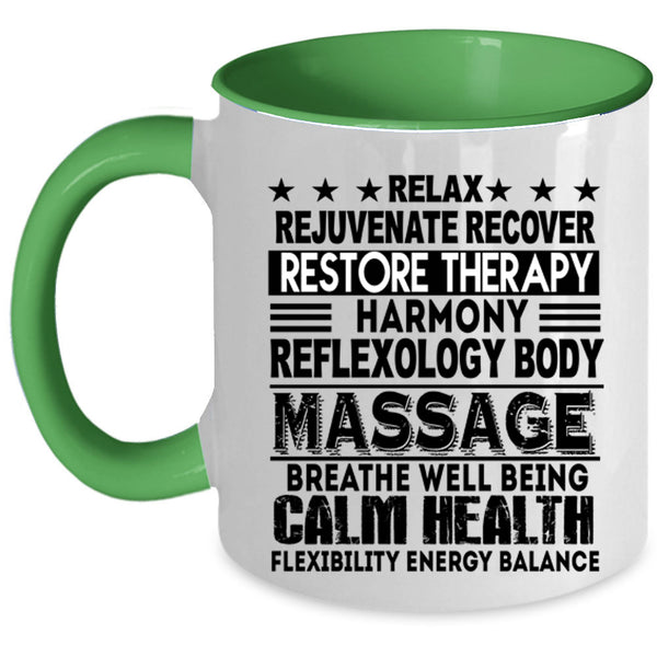 Calm Health Coffee Mug, Massage Therapist Accent Mug