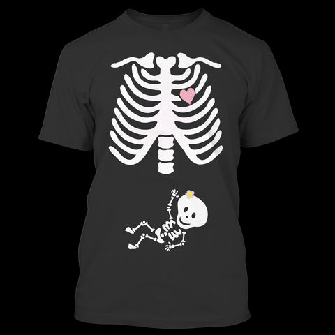 A black t-shirt with the shopify logo