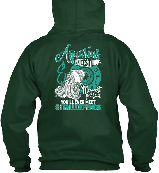 Aquarius Nicest Meanest Person T Shirt, Being An Aquarius T Shirt