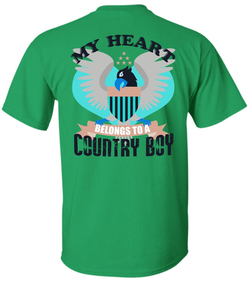 My Heart Belongs To A Country Boy T Shirt, I Love Veteran T Shirt